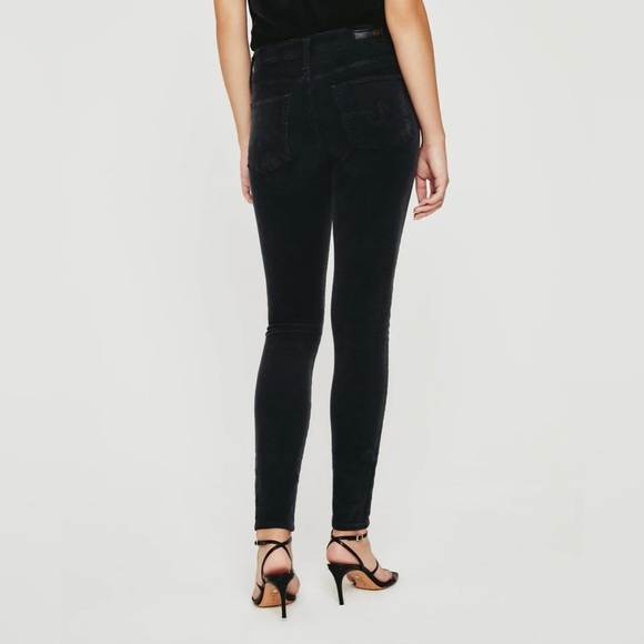 AG Farrah Skinny Ankle High-Rise Cords Midnight Black - Picture 2 of 7